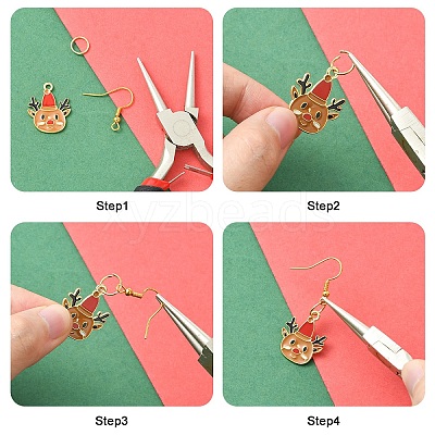 DIY Christmas Reindeer Earring Making Kit DIY-YW0017-80-1