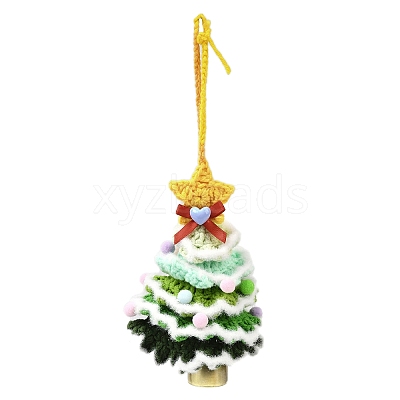 Christmas Tree Wool Cloth Hanging Door Signs HJEW-B009-01-1