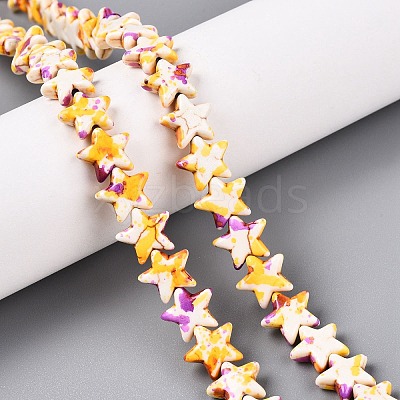 Spray Painted Synthetic Turquoise Beads Strands UNKW-T001-11-1