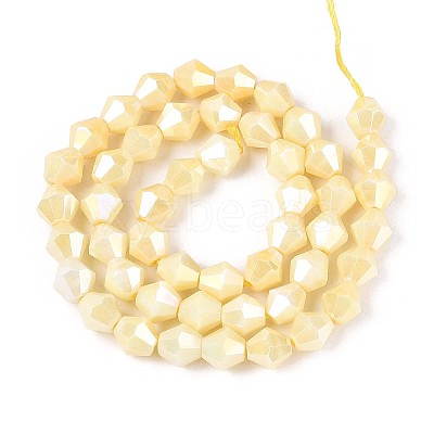 Anti-Tarnish Electroplate Glass Beads Strands GLAA-T025-8mm-12F-1