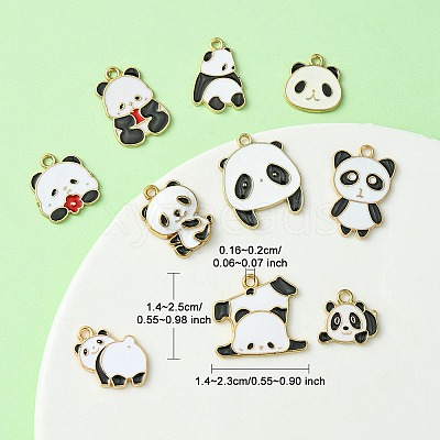 10Pcs 10 Style Alloy Enamel Pendants ENAM-YW0003-69-1