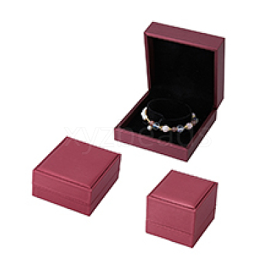 3Pcs 3 Styles PU Leather Jewelry Storage Boxes Sets with Velvet Inside CON-DC0001-05-1