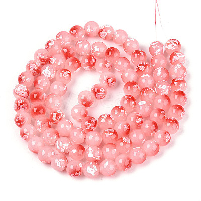 Baking Paint Glass Beads Strands DGLA-N015-10mm-03-1