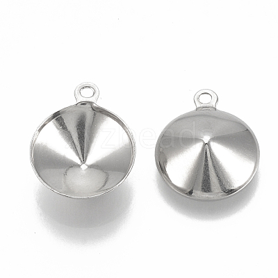 Tarnish Resistant 201 Stainless Steel Pendant Rhinestone Settings STAS-S057-41D-1