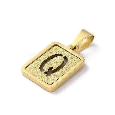 304 Stainless Steel Alphabet Pendants STAS-S152-01G-Q-1