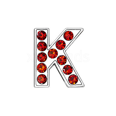 Glass Rhinestone Slide Charms PALLOY-TAC0018-02-K-1