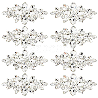 8Pcs Glass Cabochons(Hot Melt Adhesive On The Back) GGLA-FG0001-07B-1