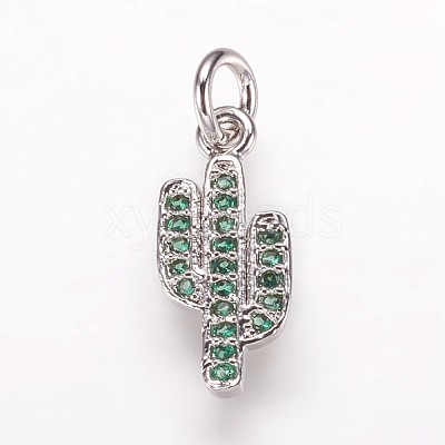 Brass Cubic Zirconia Pendants ZIRC-K070-24P-1
