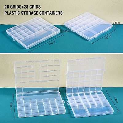 2Pcs 2 Style Transparent Plastic Bead Containers CON-SZ0001-29-1