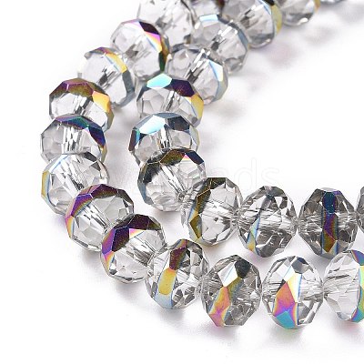 Transparent Electroplate Glass Beads Strands GLAA-F122-04G-1