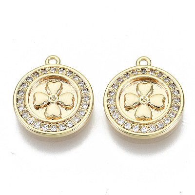 Brass Micro Pave Cubic Zirconia Charms KK-N232-70-NF-1