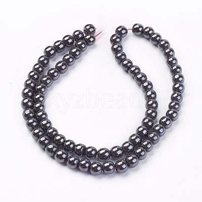 Non-Magnetic Synthetic Hematite Beads Strands X-G-H1624-6mm-2-1