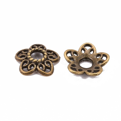 Tibetan Style Alloy Bead Caps X-K0P34071-1