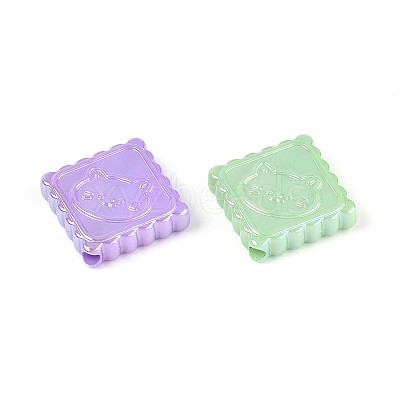 UV Plating Opaque Acrylic Beads OACR-T028-56-1
