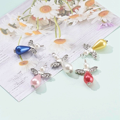 Imitation Pearl Acrylic Pendants PALLOY-JF00619-1