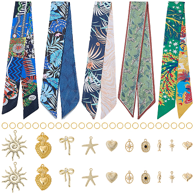 DIY Silk Scarf Necklace Making Kits DIY-BM0002-56-1