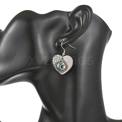 Paua Shell and 304 Stainless Steel Dangle Earrings EJEW-JE07471-02-1