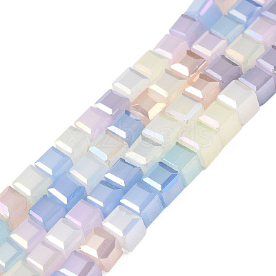 Electroplate Transparent Glass Beads Strands X-EGLA-N002-41-05-1