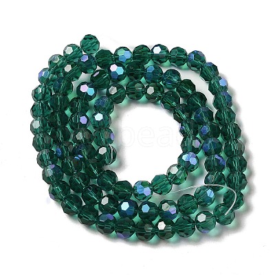 Electroplate Transparent Glass Beads Strands EGLA-A035-T6mm-L18-1