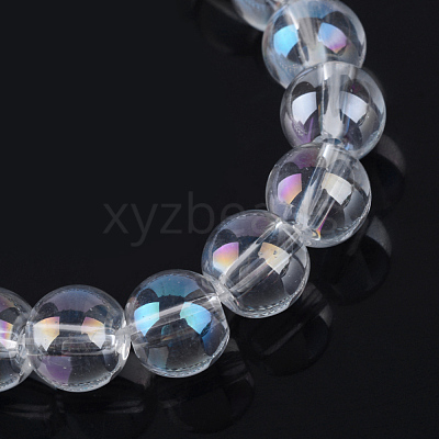 Electroplate Glass Beads Strands EGLA-Q062-8mm-A09-1