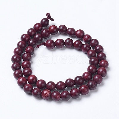 Natural Wood Beads Strands X-WOOD-J001-05-6mm-1