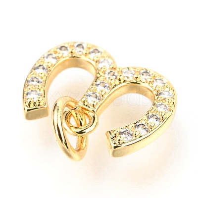 Brass Micro Pave Cubic Zirconia Charms ZIRC-O037-22G-1