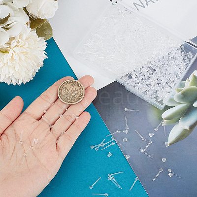 500Pcs Eco-Friendly Plastic Stud Earring Findings KY-SP0001-01A-1