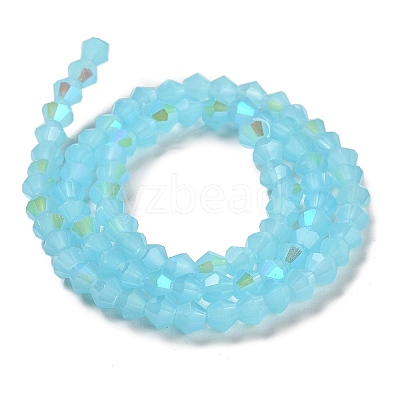 Imitation Jade Electroplate Glass Beads Strands EGLA-A039-J4mm-L03-1
