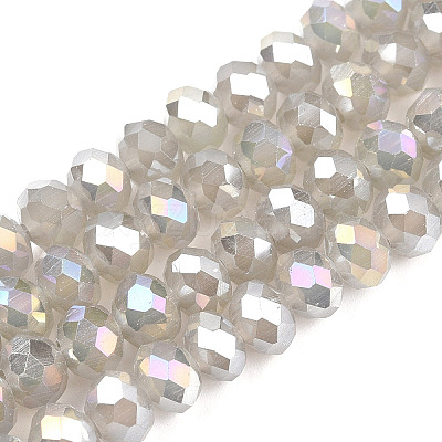 Electroplate Glass Beads Strands EGLA-A034-J4mm-B09-1