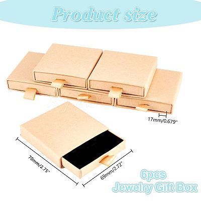 Cardboard Paper Jewelry Set Drawer Boxes with Sponge Inside FIND-WH0199-43B-1