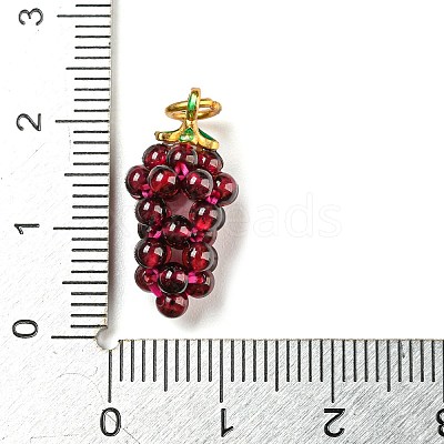 Natural Garnet Round Cluster Pendants X-G-D094-07G-1