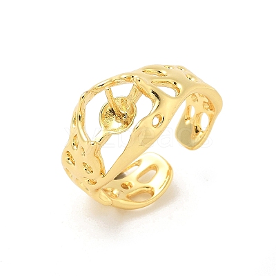 Brass Cup Peg Open Cuff Ring Settings LS-KK-G518-08G-01-1
