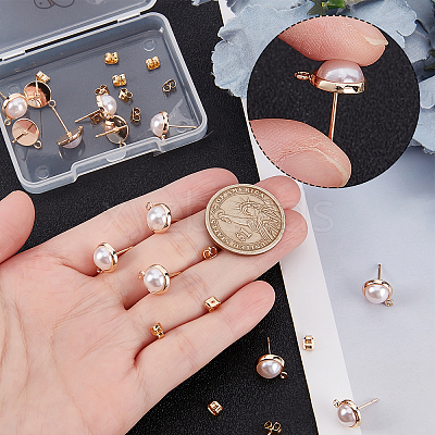20Pcs Brass Stud Earring Findings KK-BBC0002-38-1