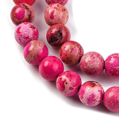 Dyed Natural Regalite/Imperial Jasper/Sea Sediment Jasper Beads Strands G-B124-C02-07-1