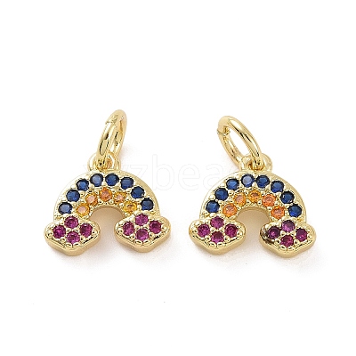 Brass Micro Pave Cubic Zirconia Charms KK-E068-VF178-1