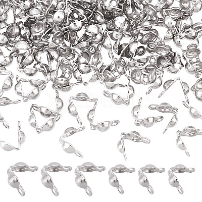 200Pcs 2 Size 304 Stainless Steel Bead Tips STAS-UN0049-85-1