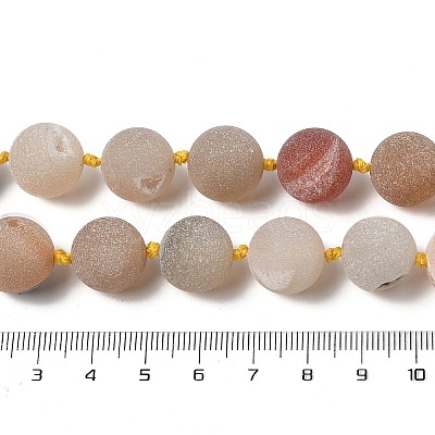 Natural Geode/Druzy Agate Beads Strands G-A248-A05-01-1