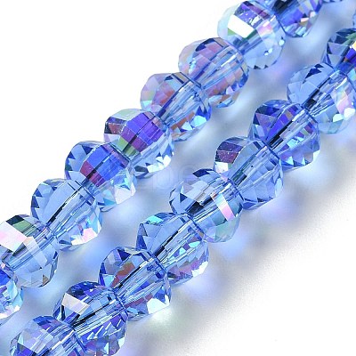 Transparent Electroplate Glass Beads Strands GLAA-Q099-C01-11-1-1