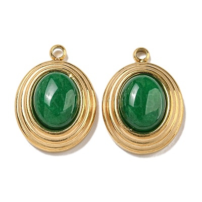 Natural Green Jade Dyed Pendants STAS-L025-007G-03-1