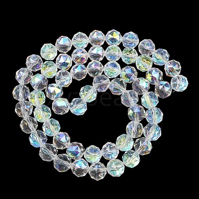 Transparent Electroplate Glass Beads Strands X-EGLA-N002-34C-B02-1