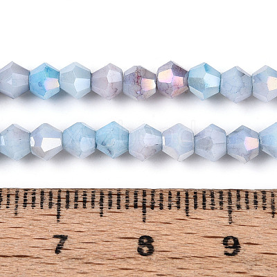 Ombre Effect Dyed Glass Beads Strands GLAA-T025-4mm-09H-1