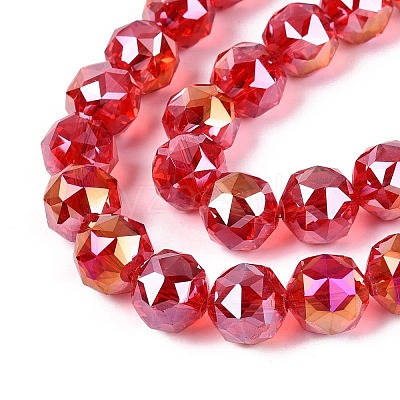 Electroplate Transparent Glass Beads Strands EGLA-ZX001-01A-05-1