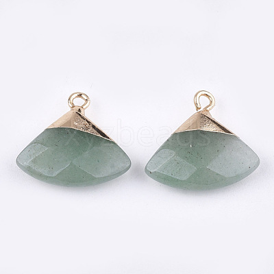 Electroplate Natural Green Aventurine Pendants G-T112-04E-1