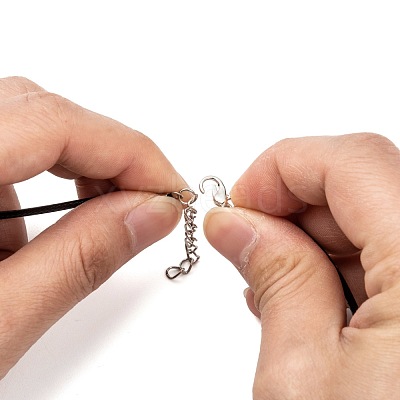Waxed Cord Necklace Making with Iron Findings NJEW-R229-2.0mm-1