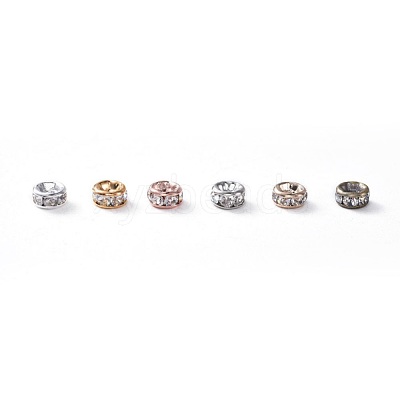 Brass Rhinestone Spacer Beads RB-X0013-10-NF-1