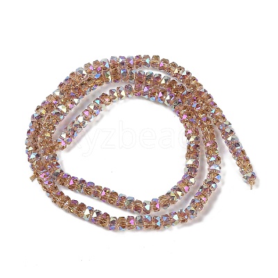 Electroplate Glass Beads Strands GLAA-Q105-03D-1