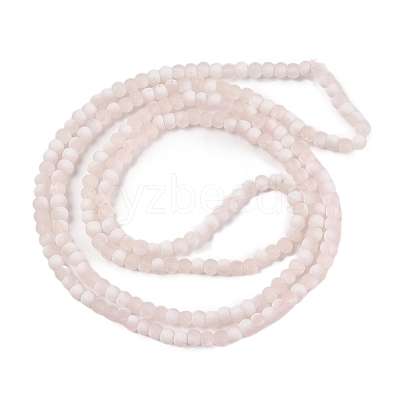 Frosted Crackle Glass Beads Strands GLAA-U001-4mm-M12-1