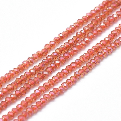 Electroplate Glass Beads Strands GLAA-F079-A-FR18-1