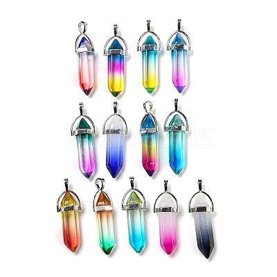 Spray Paint Glass Pendant GLAA-H029-02P-1