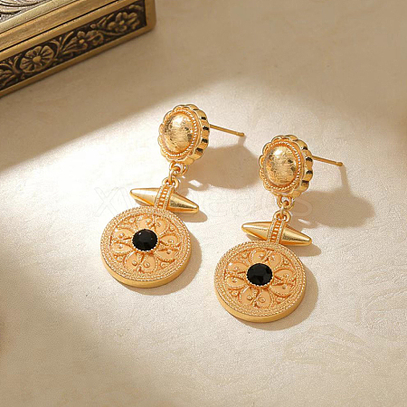 Alloy Rhinestone Stud Dangle Earrings for Women XJ2784-1-1